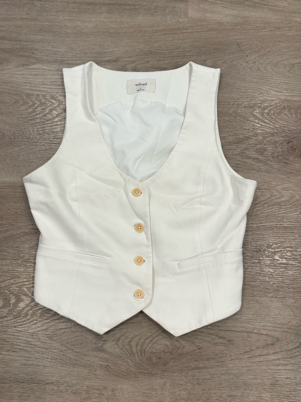 Wilfred Ivory Tailored Button Vest